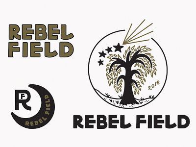 Rebel Field Branding branding design graphic design handmade illustration logo maker moon stars tree type