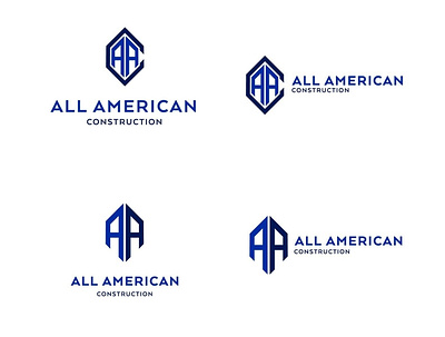 All American Construction logo art branding design graphic design icon illustration illustrator logo typography vector