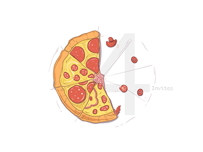 Invite branding illustration invite pizza ui