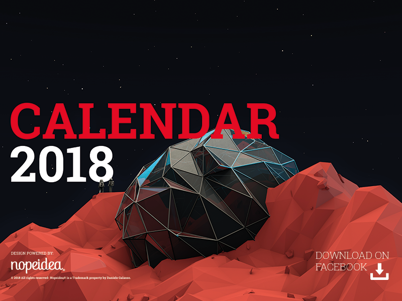 Calendar 2018 by Nopeidea® powered design galasso daniele digital art free download fanpage facebook nopeidea promotion calendar