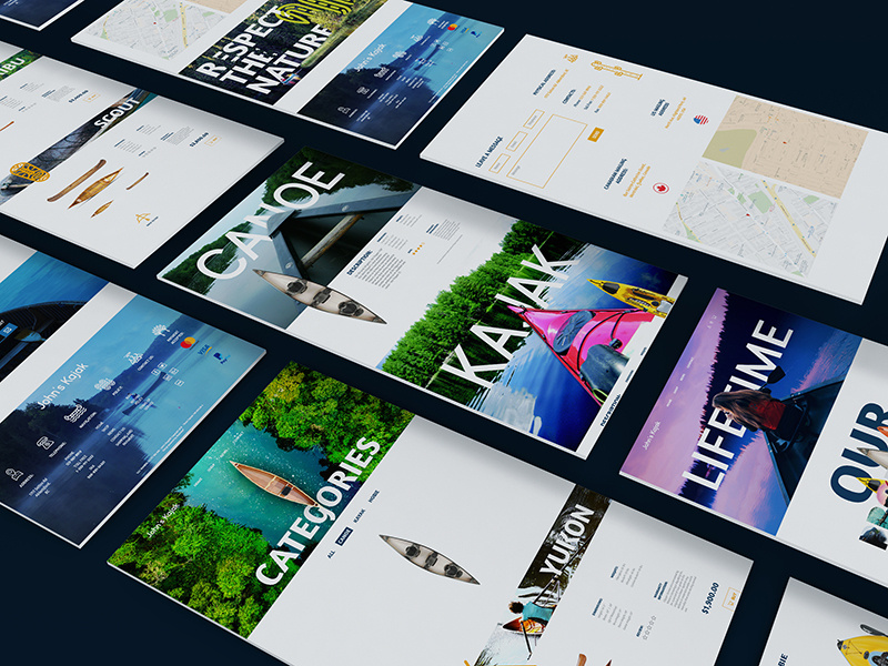 UI/UX Perspective Presentation - John's Kayak web design ux ui typography template responsive promo presentation portfolio perspective nopeidea graphic download art board digital design galasso daniele brand art