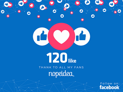 120 Likes on Facebook - Thank you at all! art behance brand congratulations daniele design digital facebook facebook cover fanpage galasso graphic nopeidea portfolio