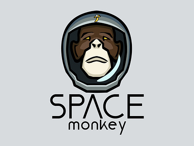 Space monkey art branding clean design graphic design illustration illustrator logo minimal pintrest