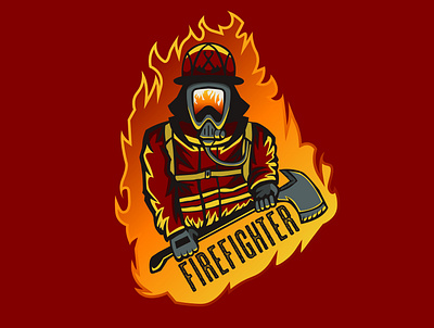 Firefighter art branding clean design graphic design illustration illustrator logo minimal pintrest