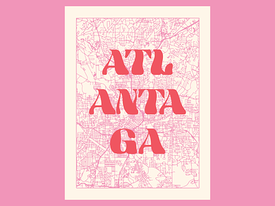 ATL map atl atlanta design graphic design grid illustration map typography