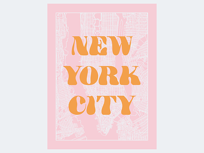 NYC poster design graphic design grid illustration map new york new york city nyc