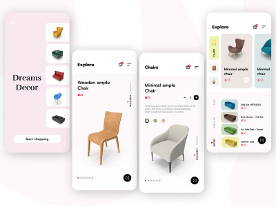 Mobile design for furniture app