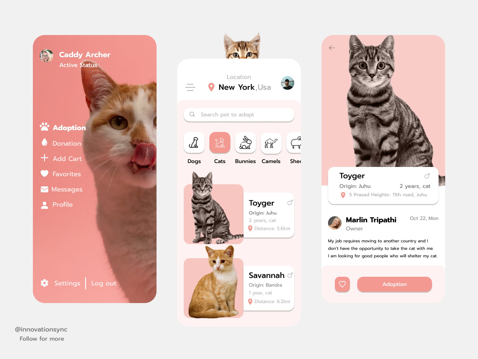 Pet Adoption App Design by InnovationSync on Dribbble