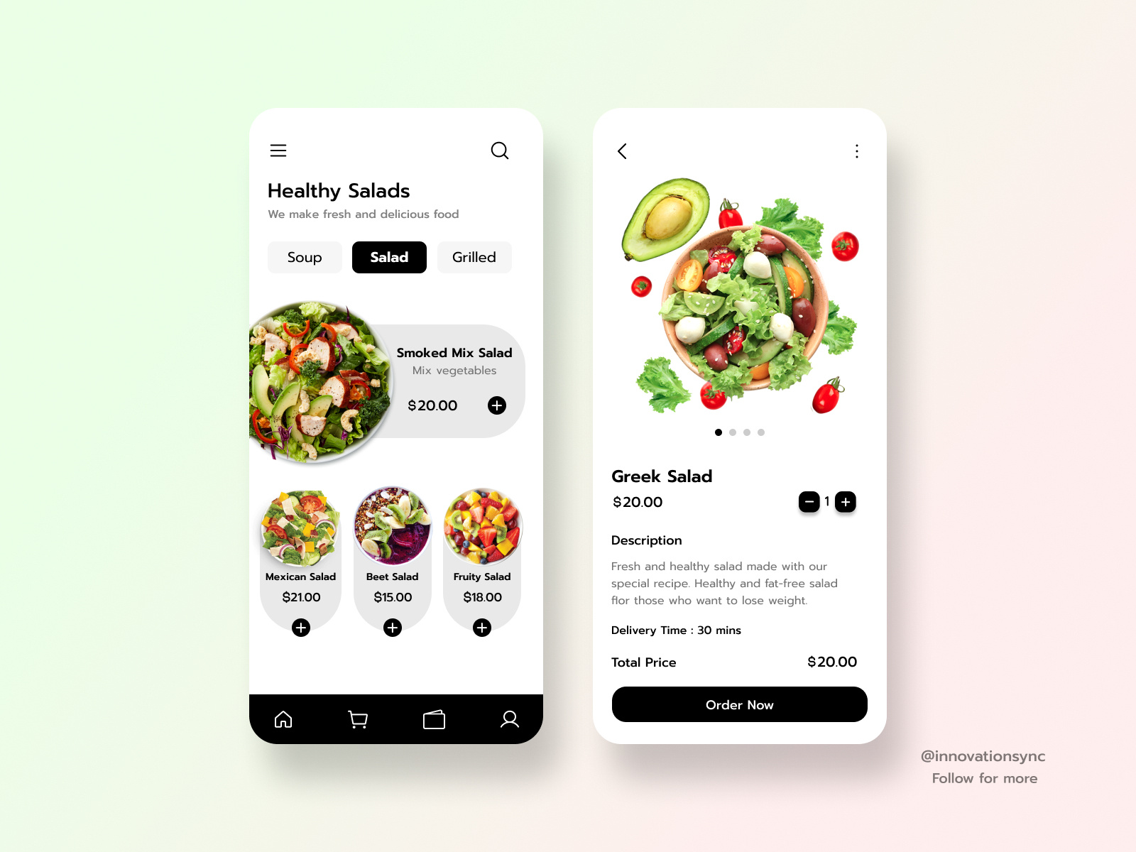 Healthy Salad- Food App Ui by InnovationSync on Dribbble