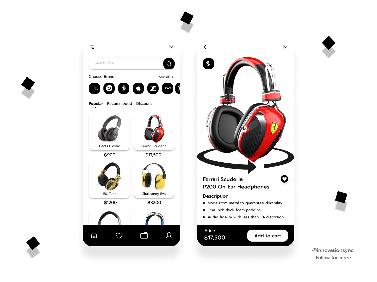 Headphones App Ui Concept by InnovationSync on Dribbble