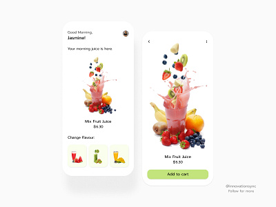 Juice App Design animation appdesign art design digitaldesign flatdesign graphicdesign illustration innovationsync landingpage logo minimal mobiledesign print productdesign typography uidesign userexperience uxdesign webdesign