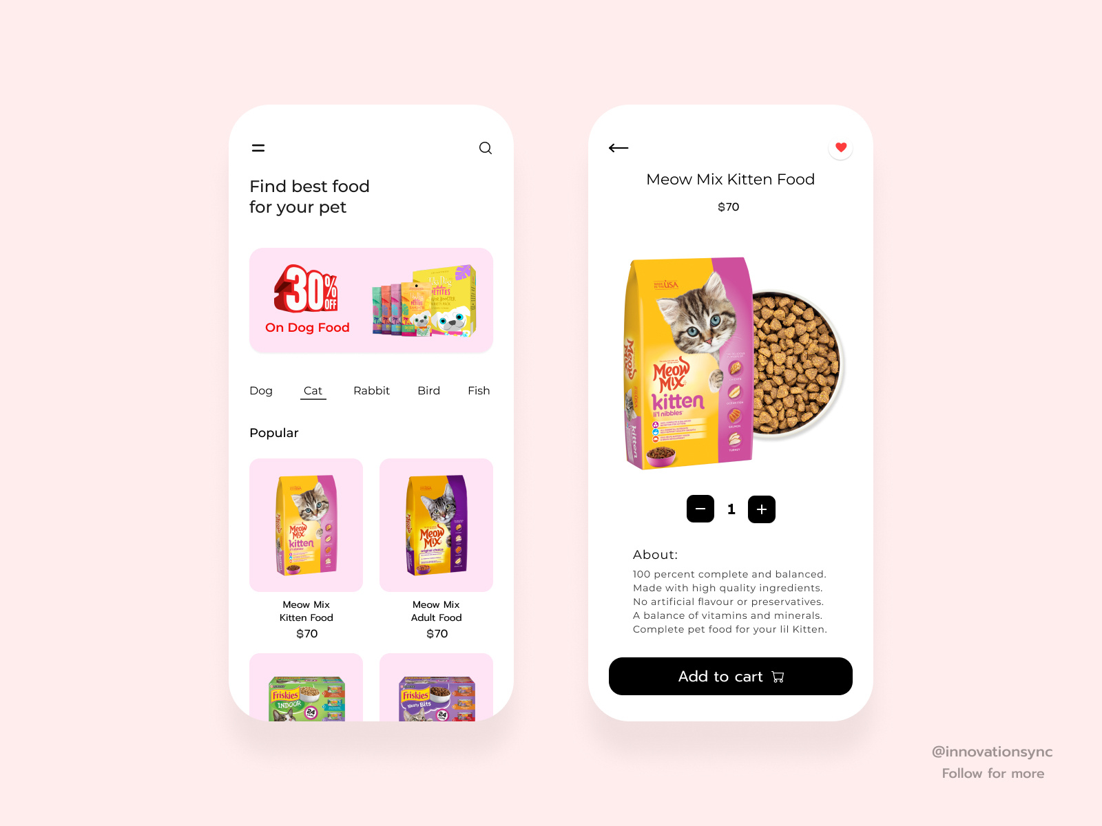 Pet Food App Concept by InnovationSync on Dribbble