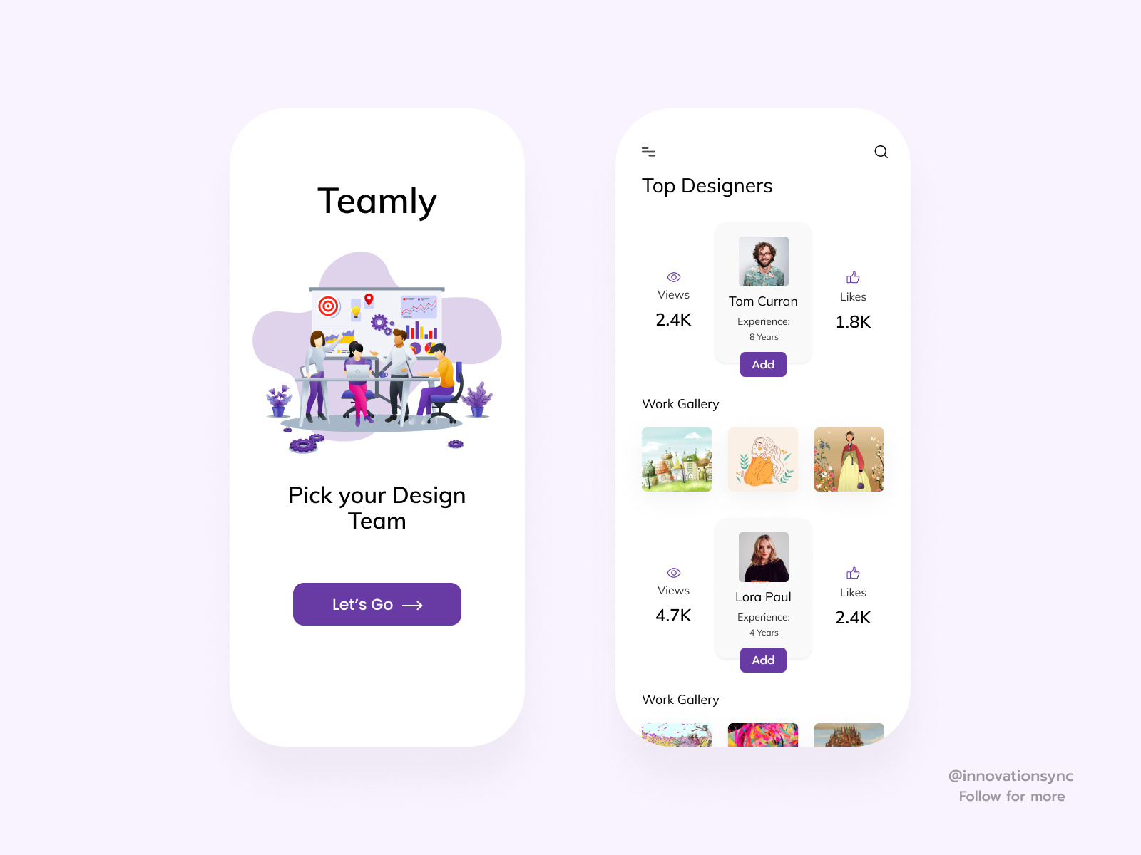Teammate Finder App Design by InnovationSync on Dribbble