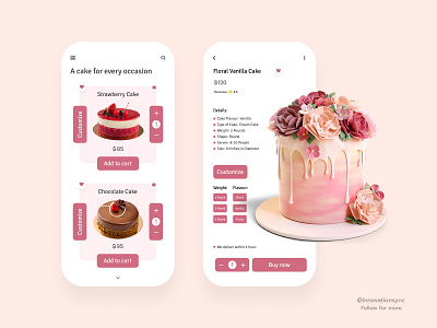 Cake Ordering Mobile App Design