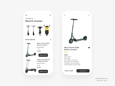 E-scooter App Design 3d animation app art branding design digitaldesign flatdesign graphic design illustration innovationsync landing page logo mobile motion graphics print product design typography webdesign