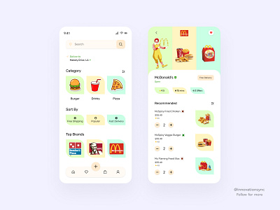 Food App Design Concept 3d animation app art branding design digitaldesign flatdesign food app graphic design illustration innovationsync logo mobile app motion graphics print product design typography ui webdesign