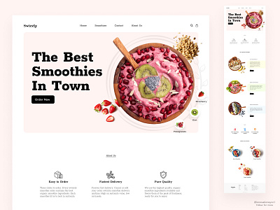 Smoothie Website 3d animation app art branding design digitaldesign flatdesign graphic design illustration innovationsync landing page logo mobile motion graphics product design ui vector webdesign website