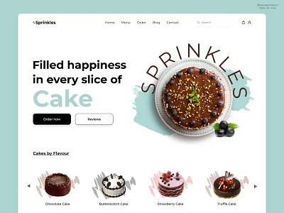 Cake Website Landing Page 3d animation app art branding design digitaldesign flatdesign graphic design illustration innovationsync landing page logo minimal design mobile motion graphics product design typography vector webdesign