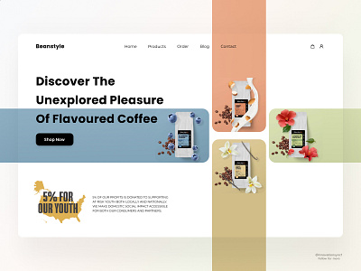 Coffee Website Landing Page 3d animation app art branding dashbaord design digitaldesign flatdesign graphic design illustration innovationsync landing page logo mobile motion graphics typography ui vector webdesign