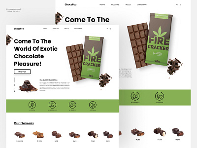 Chocolate Website Landing Page 3d animation app art branding design digitaldesign flatdesign graphic design illustration innovationsync landing page logo mobile motion graphics print product design typograpbhy ui webdesign