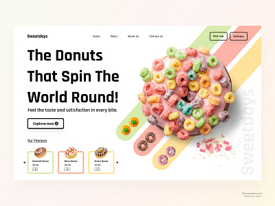 Donut Website Landing Page 3d animation app art branding design digitaldesign flatdesign graphic design illustration innovationsync landing page logo mobile motion graphics print product design typography ui webdesign