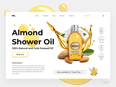 Oil Website Header 3d animation art branding design digitaldesign flatdesign graphic design illustration innovationsync landing page logo minimal design mobile motion graphics print product design typography ui webdesign