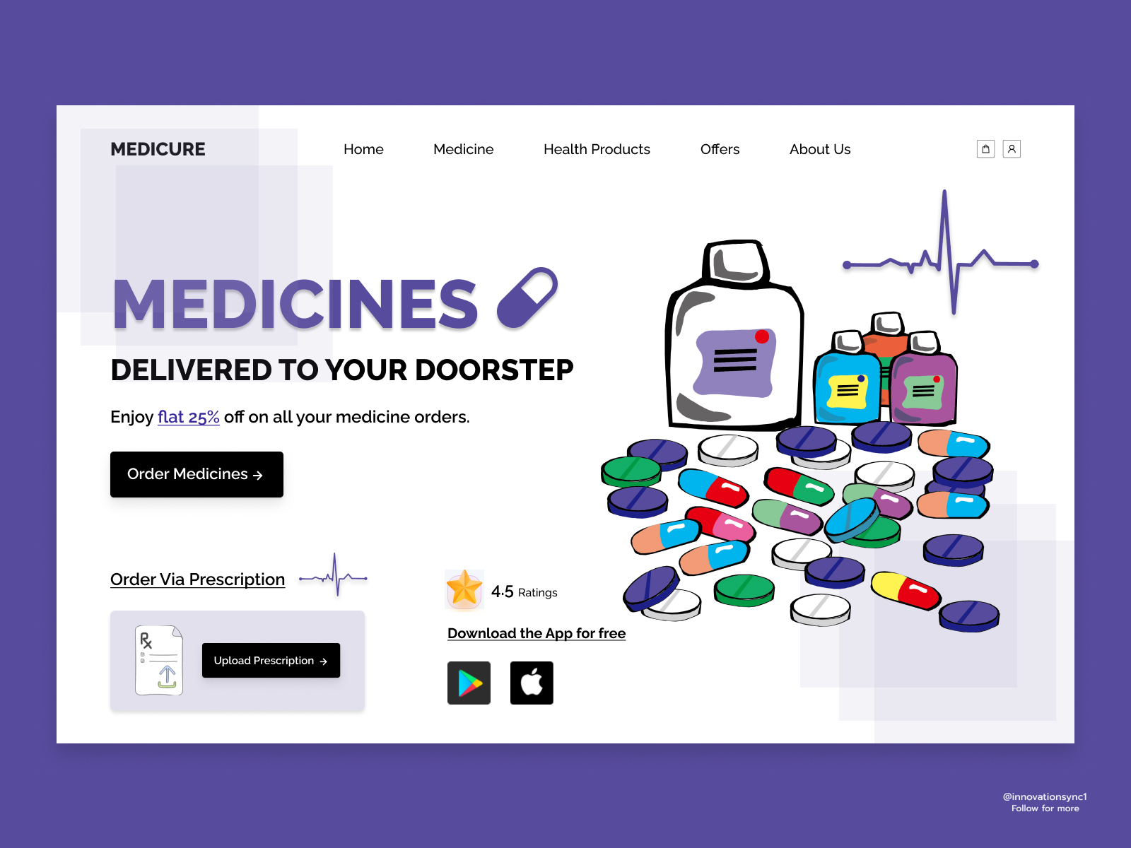 Pharmacy Website Landing Page by InnovationSync on Dribbble