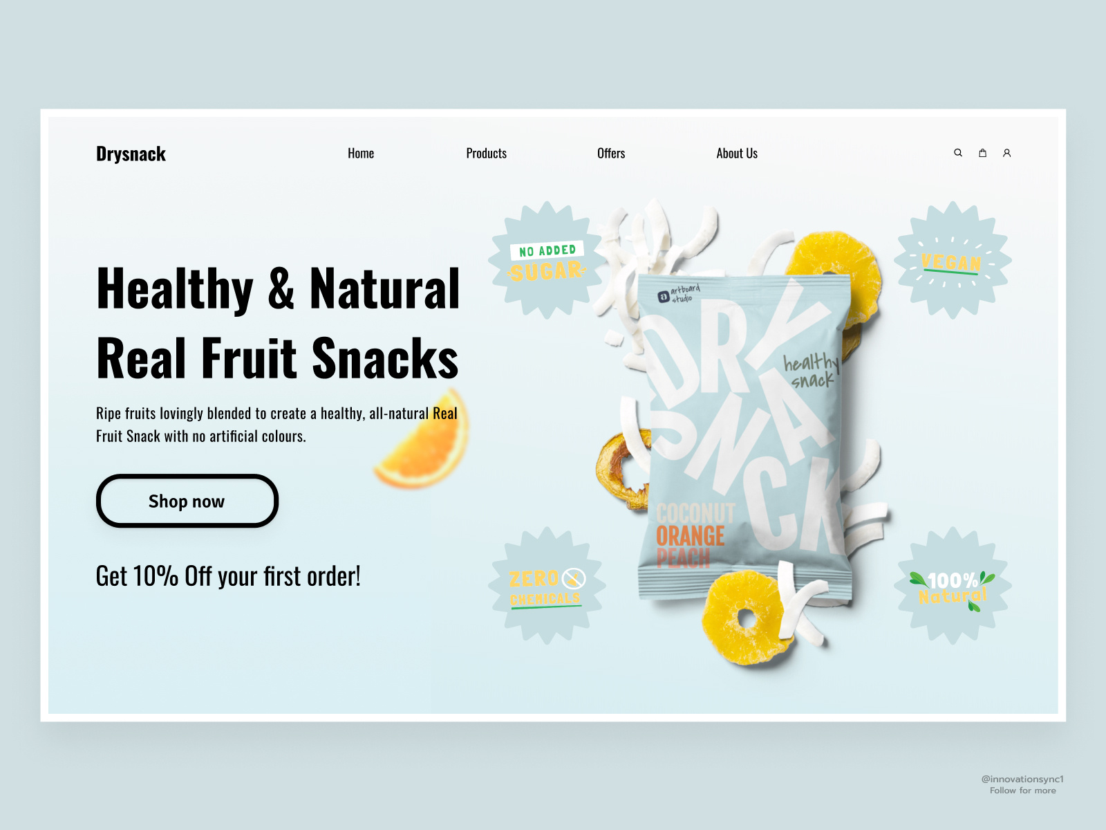 Healthy Snacks site by InnovationSync on Dribbble