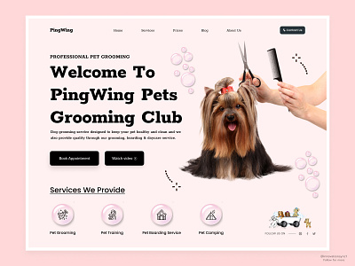 Pet Grooming Website Landing Page