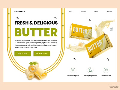 Dairy Products Website Landing Page