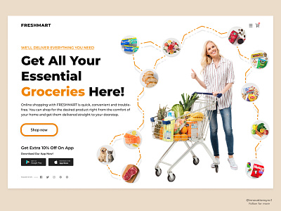 Grocery Website Landing Page 3d animation art branding design digitaldesign flatdesign graphic design illustration innovationsync landing page logo mobile motion graphics nft print product design typography ui webdesign