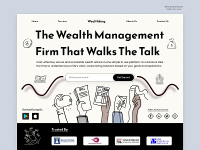 Wealth Management Website 3d animation art branding design digitaldesign flatdesign graphic design illustration innovationsync logo mobile motion graphics nft print product design ui vector webdesign