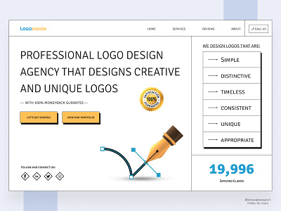 Logo Design Agency Landing Page 3d animation art branding design digitaldesign flatdesign graphic design illustration innovationsync logo mobile motion graphics nft print product design typography ui vector webdesign