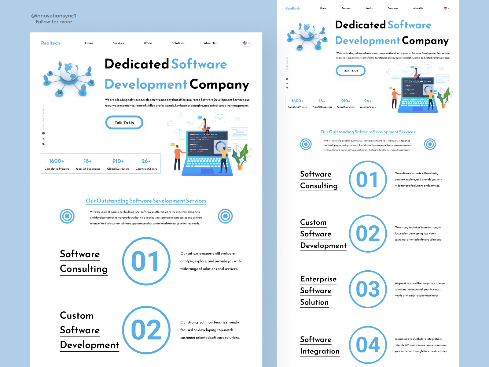 Software Development Company Website by InnovationSync on Dribbble