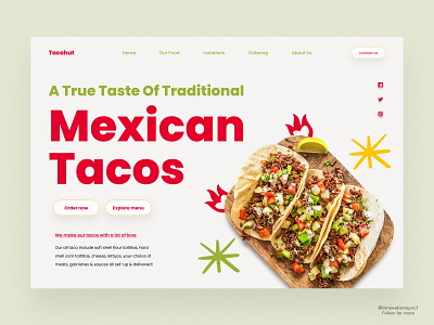 Food Website Landing Page 3d animation art branding design digitaldesign flatdesign graphic design illustration innovationsync logo mobile motion graphics nft print product design typography ui vector webdesign