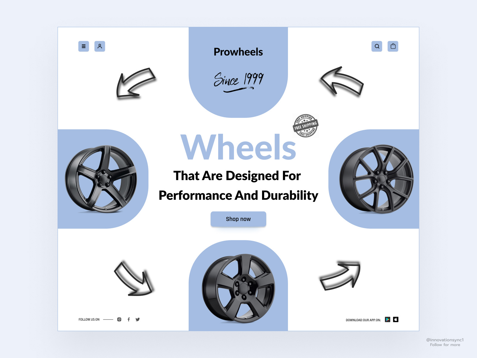 Wheels site Landing Page by InnovationSync on Dribbble