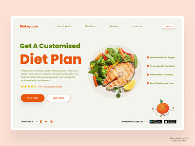 Diet Plan Website 3d animation art branding design digitaldesign flatdesign graphic design illustration innovationsync landing page logo mobile motion graphics nft print product design typography ui webdesign