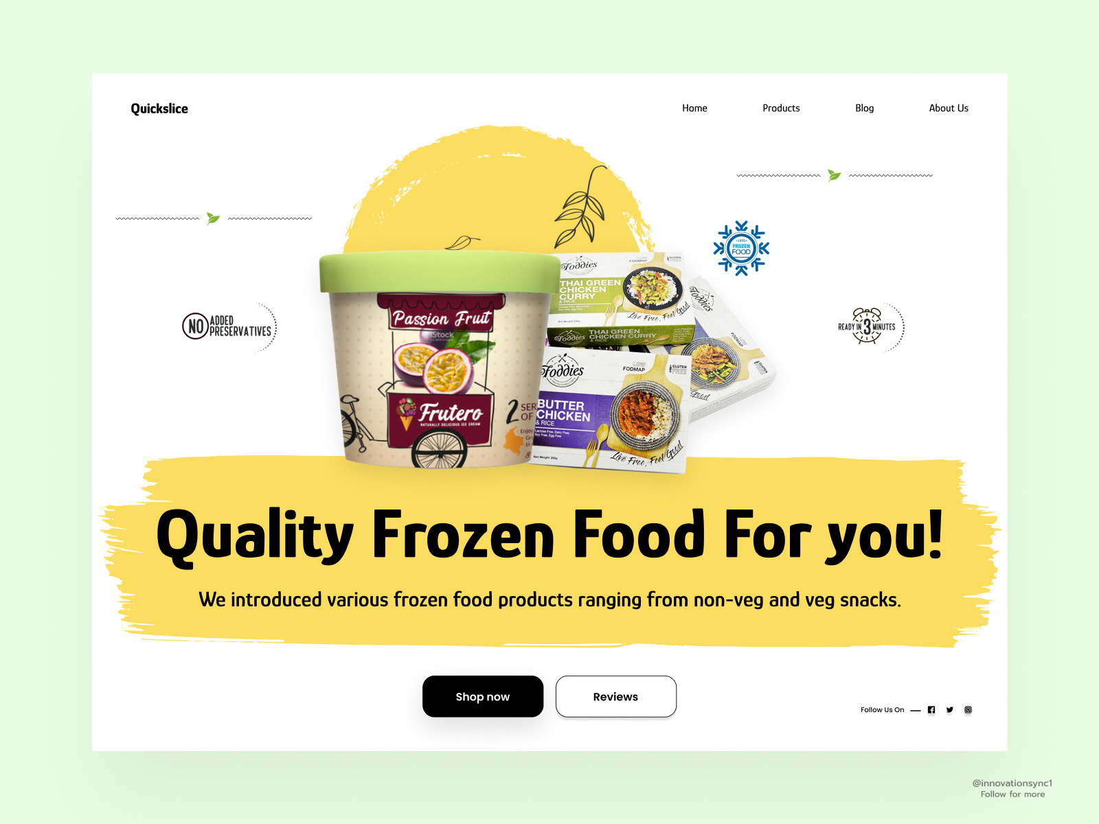 Frozen Food site by InnovationSync on Dribbble