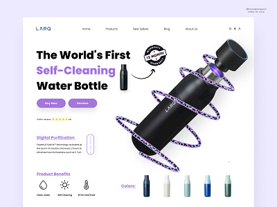 Bottle Website Landing Page 3d animation art branding digitaldesign flatdesign graphic design illustration innovationsync landing page logo minimal mobile motion graphics product design shopify typography ui vector webdesign