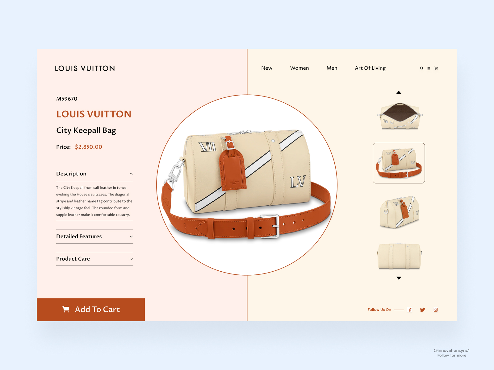 Louis Vuitton Product Page Design by InnovationSync on Dribbble