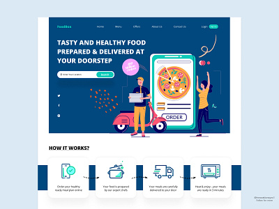 Food Delivery Website 3d animation art branding digitaldesign flatdesign graphic design illustration innovationsync landing page logo minimal mobile motion graphics nft product design shopify typography ui webdesign