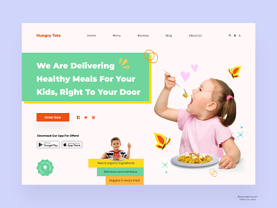 Kids Food Website 3d animation art branding dashboard digitaldesign flatdesign graphic design illustration innovationsync landing page logo minimal motion graphics nft product design shopify typography ui webdesign