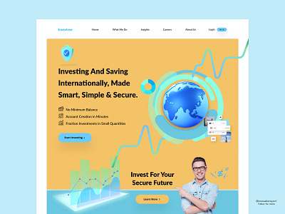 Investment Website Landing Page 3d animation art branding digitaldesign ecommerce flatdesign graphic design illustration innovationsync logo minimal mobile motion graphics nft product design shopify typography ui webdesign