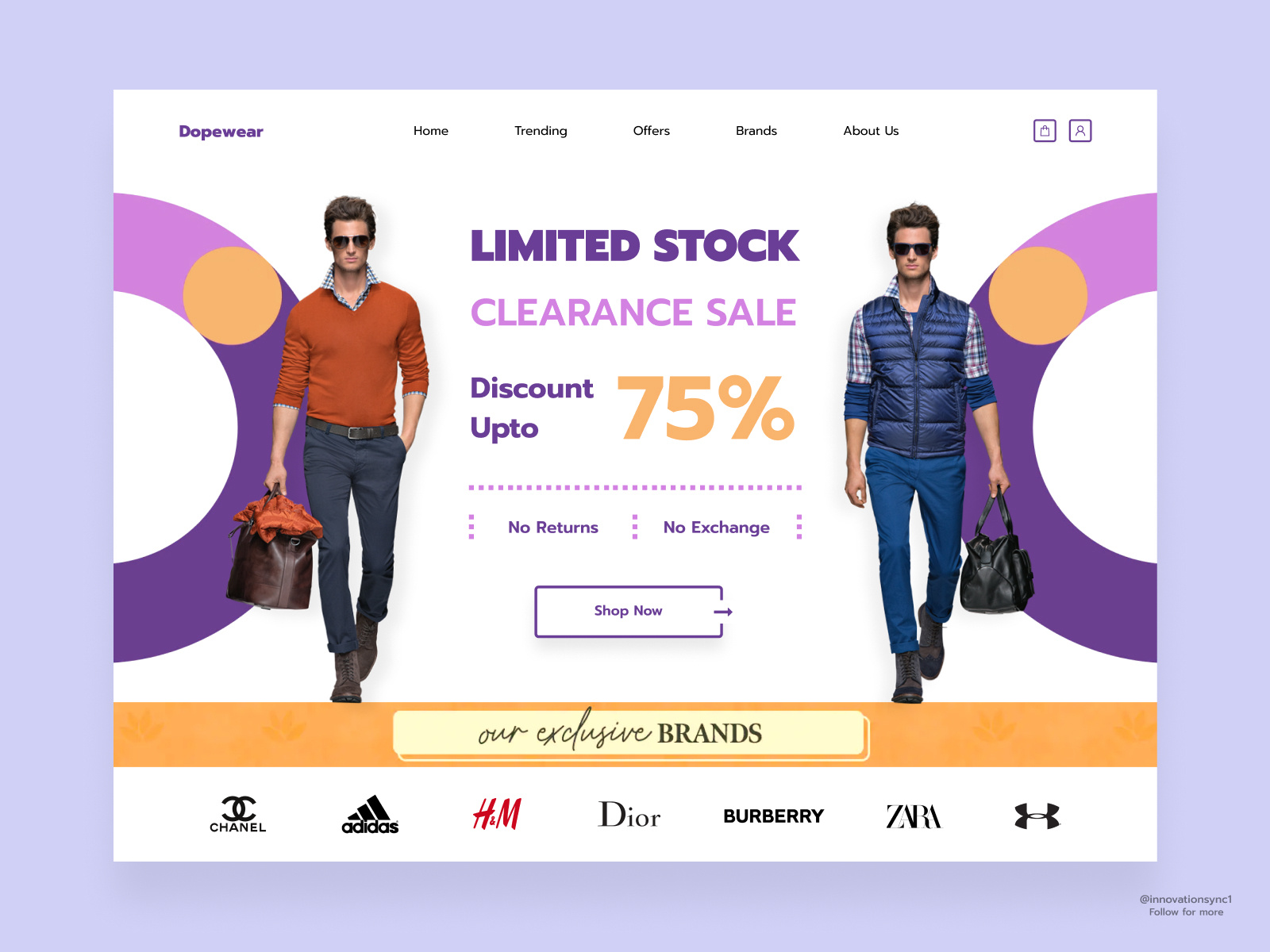 Men's Clothing site by InnovationSync on Dribbble