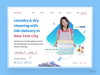 Laundry Website 3d animation art branding digitaldesign flatdesign graphic design illustration innovationsync landing page logo minimal mobile motion graphics nft product design typography ui vector webdesign