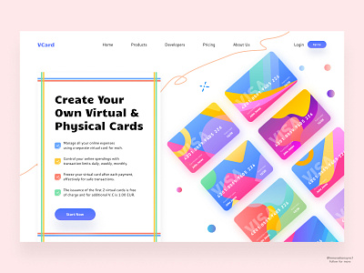 Virtual Cards Website 3d animation art branding dashboard digitaldesign flatdesign graphic design illustration innovationsync landing page logo mobile motion graphics nft product design typography ui vector webdesign