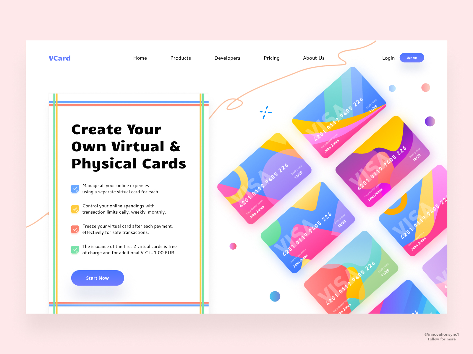 Virtual Cards Website by InnovationSync on Dribbble