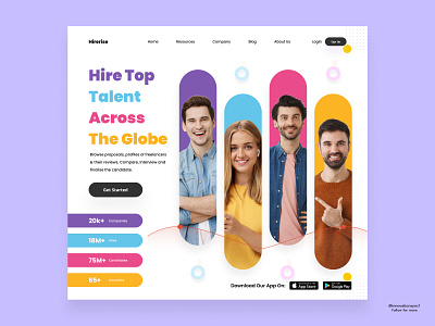 Hiring Platform Landing Page 3d animation art branding digitaldesign flatdesign graphic design illustration innovationsync logo minimal mobile motion graphics nft product design typography ui ux vector webdesign