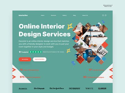 Interior Design Website 3d animation art branding digitaldesign ecommerce flatdesign graphic design illustration innovationsync landing page logo mobile motion graphics nft product design typography ui vector webdesign