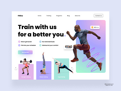 Fitness Website Design 3d animation art branding digitaldesign flatdesign graphic design illustration innovationsync landingpage logo minimal mobile motion graphics nft product design typography ui vector webdesign